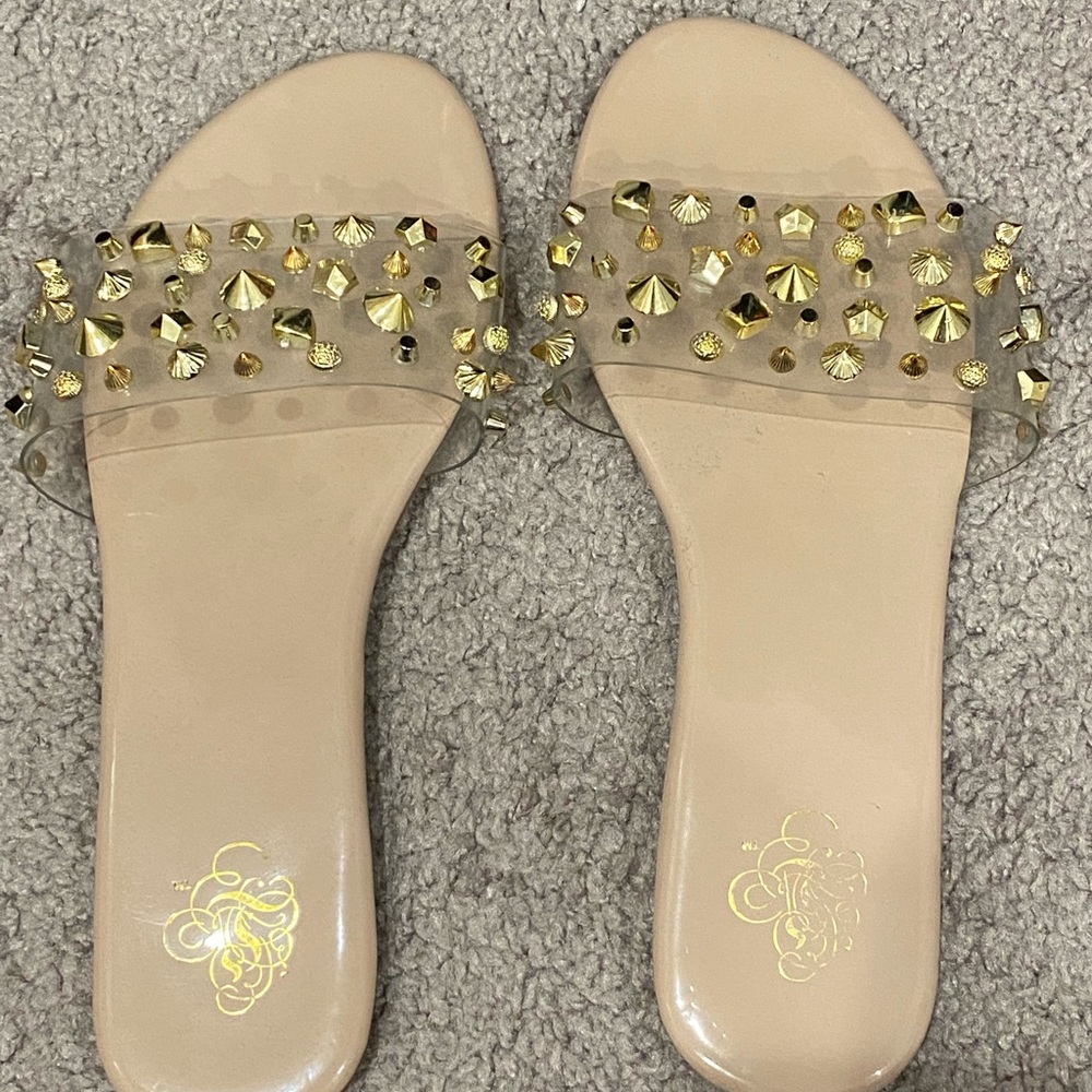 Cream studded flats!